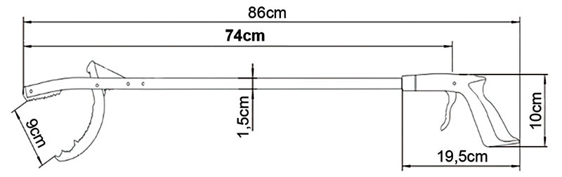 Hvataljka od anodiziranog aluminija - 74cm Hvataljka od anodiziranog aluminija - 55cm