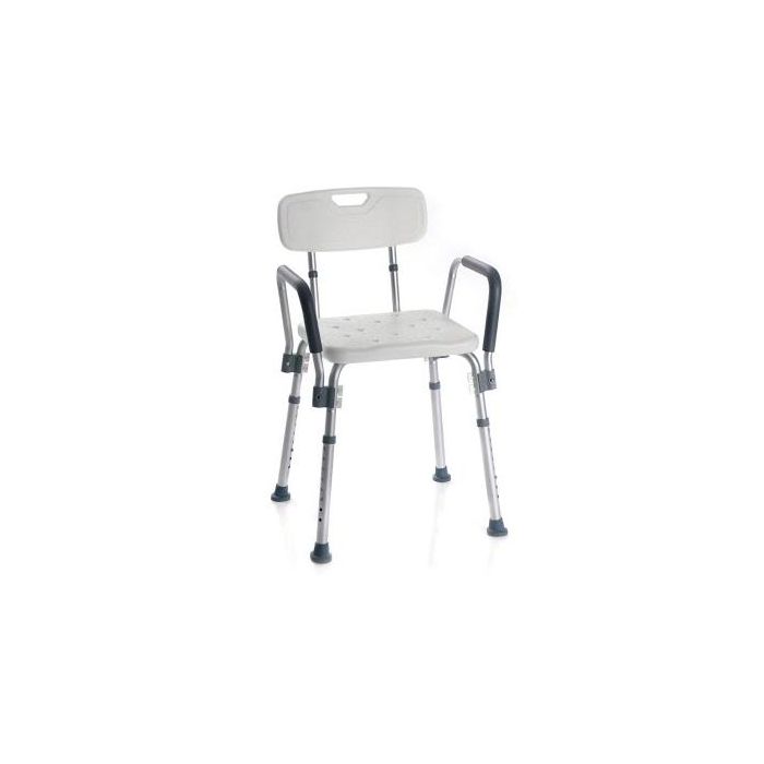 Stolac za tuširanje s naslonom i rukohvatima