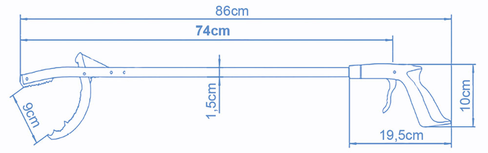 Hvataljka od anodiziranog aluminija - 55cm